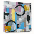 Abstract Canvas Wall Art – Modern Art Print in Blue, Lilac & Yellow