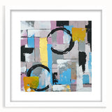 Abstract Canvas Wall Art – Modern Art Print in Blue, Lilac & Yellow