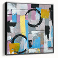 Abstract Canvas Wall Art – Modern Art Print in Blue, Lilac & Yellow