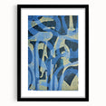 Moody Modern Wall Art – Abstract Canvas in Navy Blue & Gold