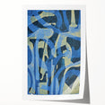 Moody Modern Wall Art – Abstract Canvas in Navy Blue & Gold