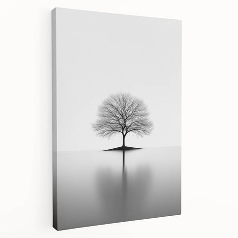 Minimalist Black & White Tree – Elegant Nature Art Print