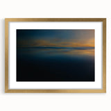 Minimalist Coastal Landscape Art – Dark Ocean Glow at Sunset