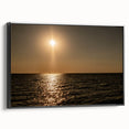 Modern Minimalist Landscape Prints – Golden Sun Over Ocean Horizon
