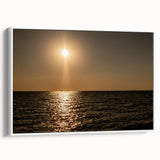 Modern Minimalist Landscape Prints – Golden Sun Over Ocean Horizon