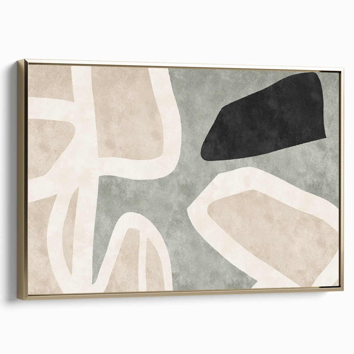 Golden Silhouette Horse – Earthen Harmony Abstract Wall Art