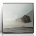 Serene Tree & Bench by the Water – Tranquil Nature Art Print
