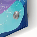 Geometric Abstract Paintings - Purple & Teal Modern Wall Art