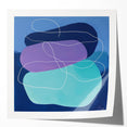 Geometric Abstract Paintings - Purple & Teal Modern Wall Art