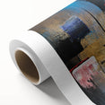 Abstract Wall Art – Large Modern Canvas in Blue, Gold & Red