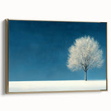 Minimalist Winter Tree – Tranquil Snowy Landscape Art Print