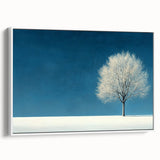 Minimalist Winter Tree – Tranquil Snowy Landscape Art Print