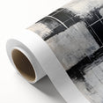 Geometric Abstract Paintings - Black & White Minimalist Wall Art