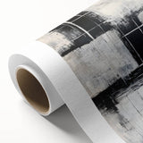 Geometric Abstract Paintings - Black & White Minimalist Wall Art