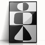 Minimalist Black and White Abstract Wall Art - Geometric Print