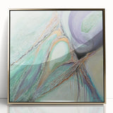 Contemporary Abstract Art – Soft Green & Lilac Textured Painting