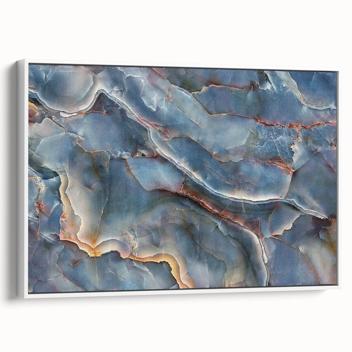 Timeless Textures Abstract Wall Art – Blue Onyx-Inspired Canvas Print