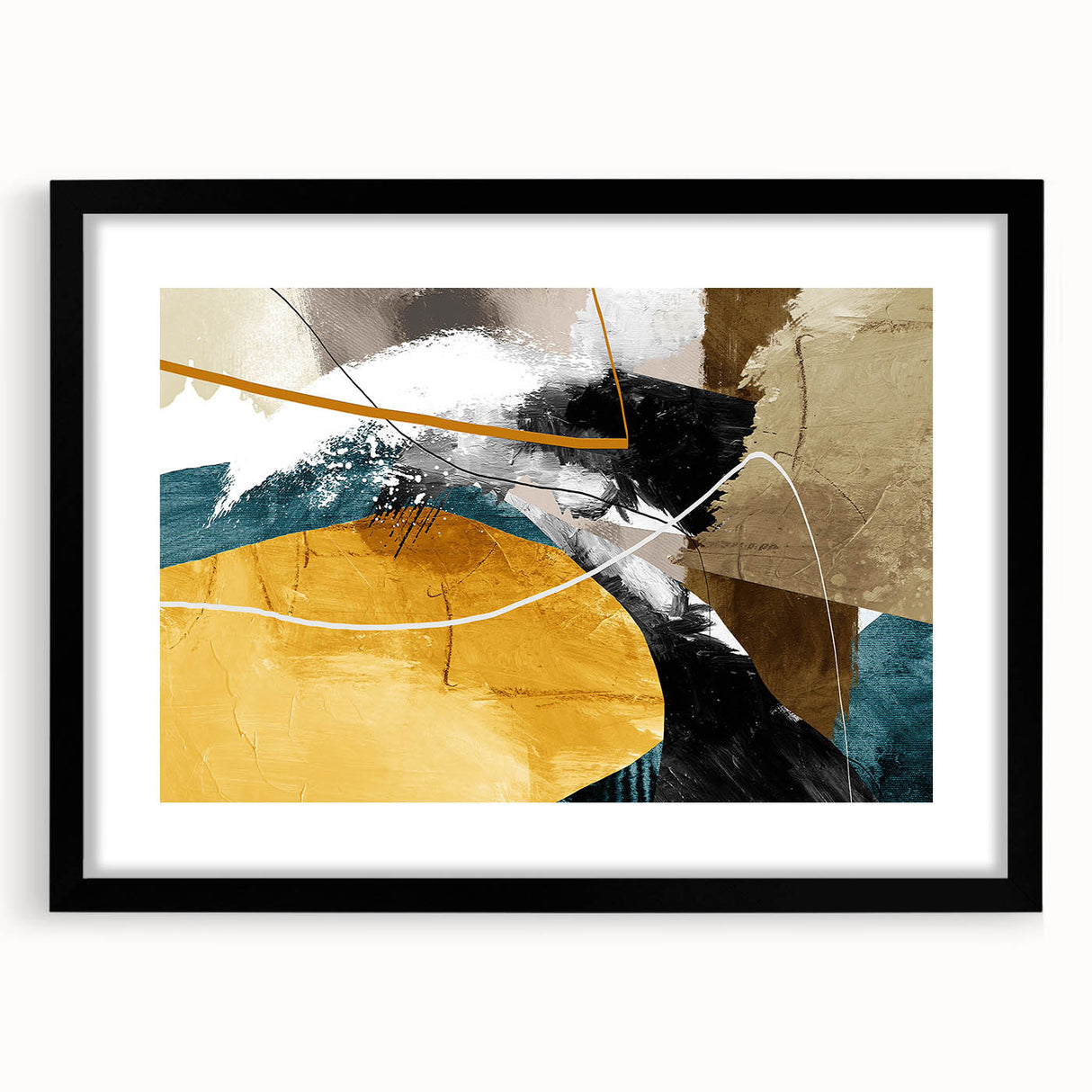 Dynamic Curves – Earth Tone Abstract Wall Art with Bold Textures