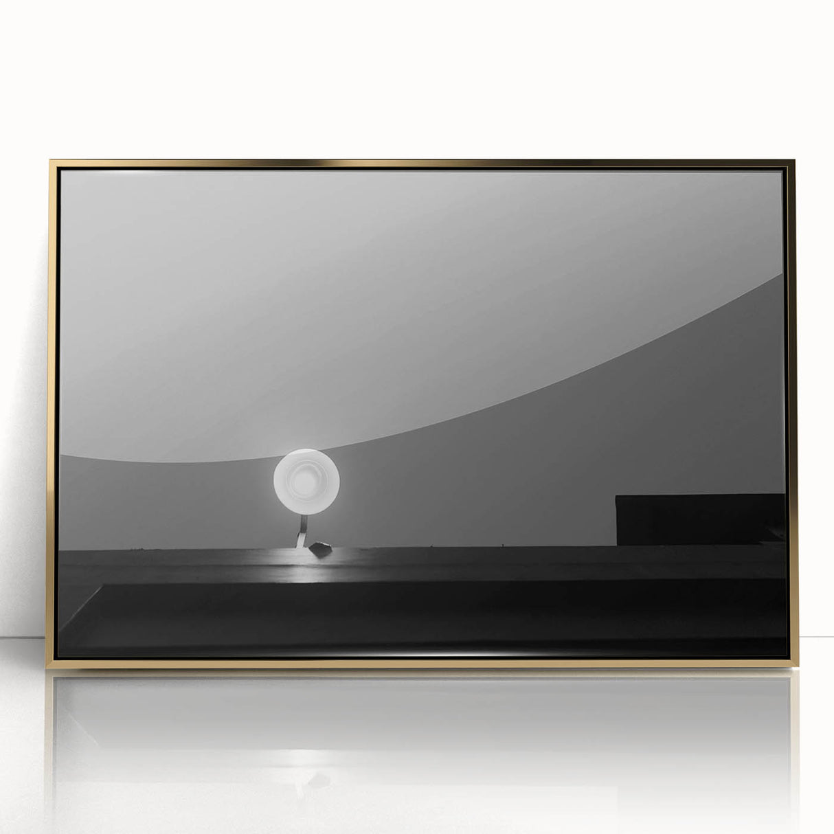 Black and White Minimalist Landscapes – Streetlamp in Urban Stillness