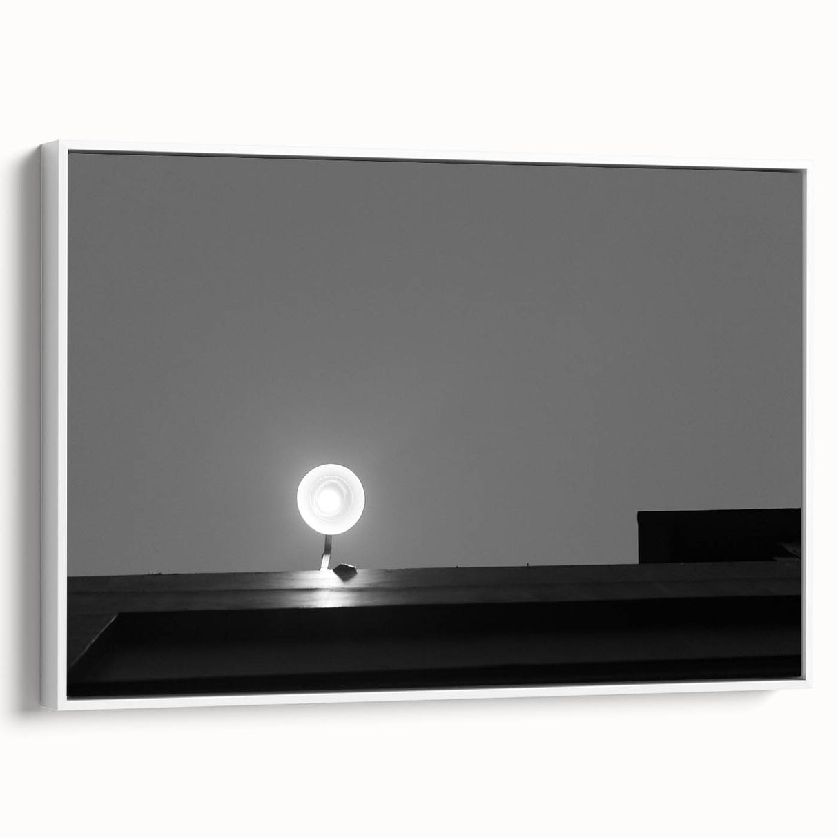 Black and White Minimalist Landscapes – Streetlamp in Urban Stillness