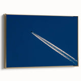 Minimalist Landscape Wall Art – Jet Trail Over Deep Blue Horizon