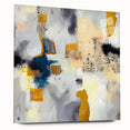 Blushed Blues – Royal Abstract Wall Art with Gold and Gray Accents