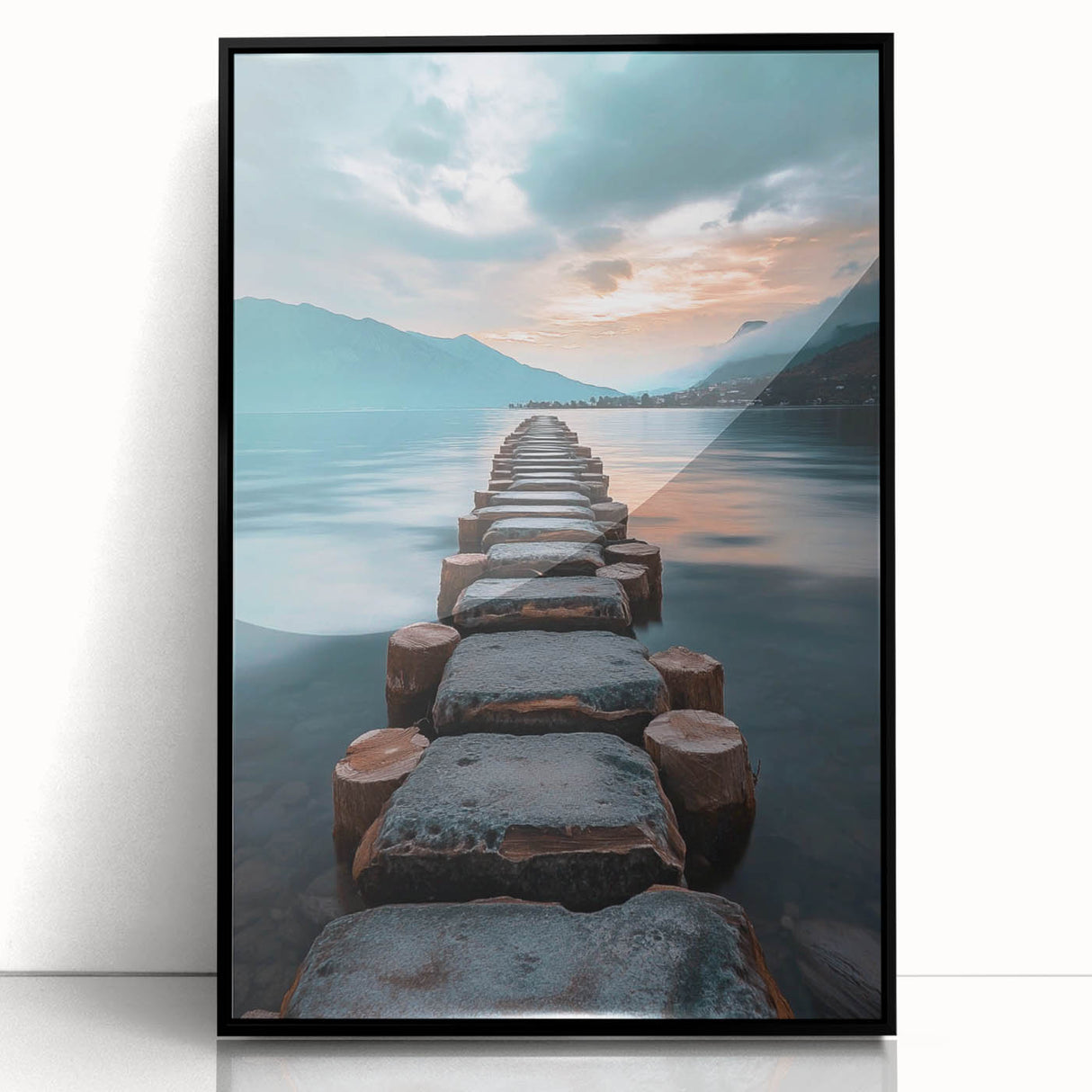 Tranquil Lakeside Pathway – Serene Nature Landscape Art Print