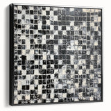 Abstract Art for Sale - Black & White Textured Geometric Print