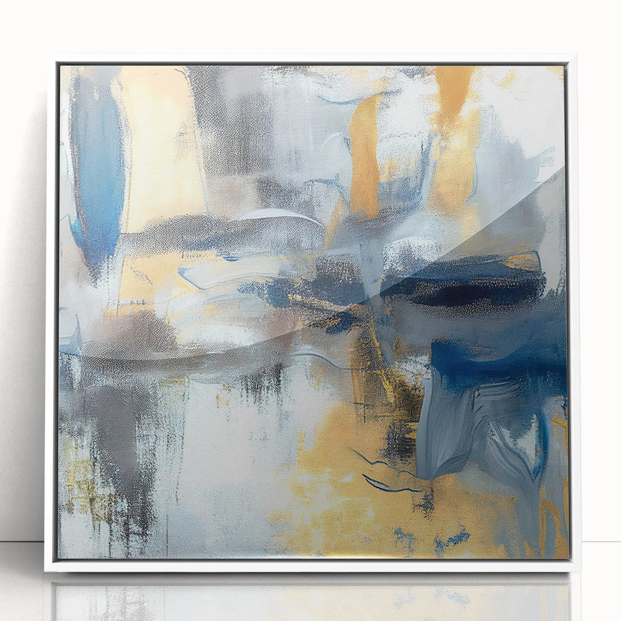 Soft Motion Abstract – Neutral Earth Tone Wall Art with Gold Accents