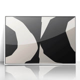 Geometric Minimalist Abstract Wall Art – Black and Cream Contrast