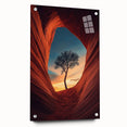 Lone Tree in Desert Canyon – Dramatic Nature Landscape Art