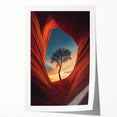 Lone Tree in Desert Canyon – Dramatic Nature Landscape Art
