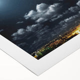 Modern Urban Landscape Art - Moonlit City Skyline Print