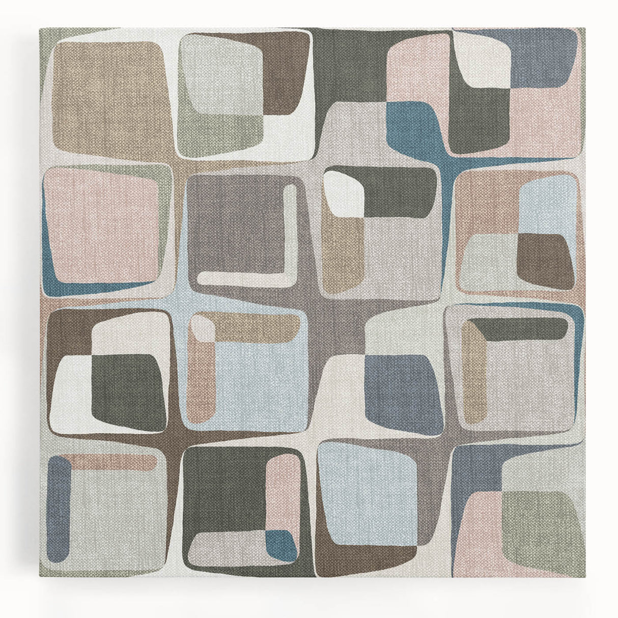 Retro Harmony – Minimalist Abstract Wall Art in Soft Earthy Tones
