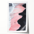 Black and White Minimalist Landscapes – Pink Shoreline Solitude