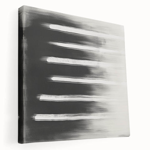 Modern Abstract Wall Art - Black & White Minimalist Canvas