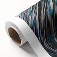 Fluid Acrylic Wall Decor - Modern Fluid Art Prints in Dark Blue Tones