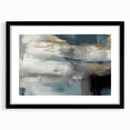 Whispers of Fog – Teal and Gray Abstract Wall Art with Gold Hues