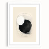 Abstract Geometric Framed Art – Minimalist Black and White Circle Print