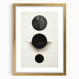 Contemporary Minimalist Wall Art – Geometric Black Circle Alignment