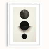 Contemporary Minimalist Wall Art – Geometric Black Circle Alignment