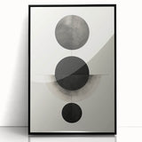 Contemporary Minimalist Wall Art – Geometric Black Circle Alignment