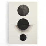 Contemporary Minimalist Wall Art – Geometric Black Circle Alignment