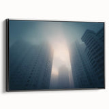 City Skyline Wall Art – Foggy Urban Landscape Photography Print