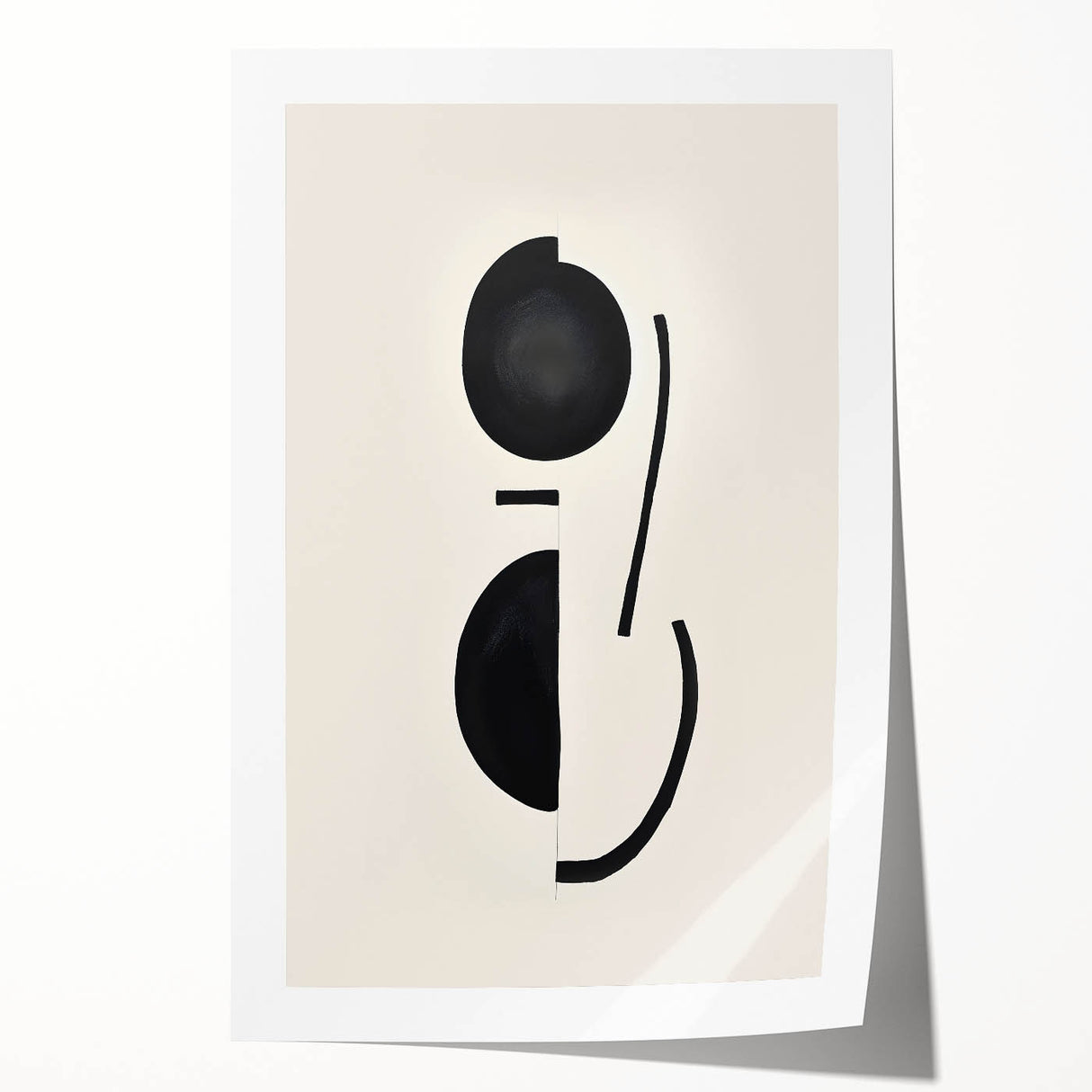 Minimalist Abstract Canvas Prints – Geometric Black & Beige Wall Art