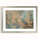 Elegant Moody Modern Wall Art - Abstract Teal & Gold Canvas Print