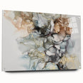 Abstract Fluid Canvas Art – Gold & Brown Marble Ink Swirls