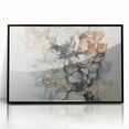 Abstract Fluid Canvas Art – Gold & Brown Marble Ink Swirls