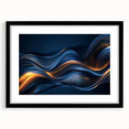 Colorful Abstract Wall Hangings – Navy & Gold Digital Wave Print