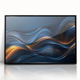 Colorful Abstract Wall Hangings – Navy & Gold Digital Wave Print